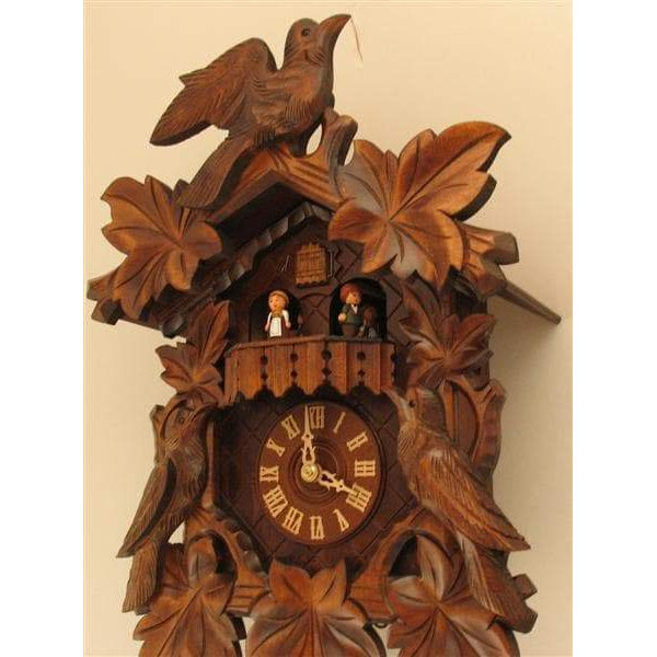 Rombach & Haas (Romba) BIRD AND LEAVES Model 1343 1-Day Black Forest Cuckoo Clock with Music Box
