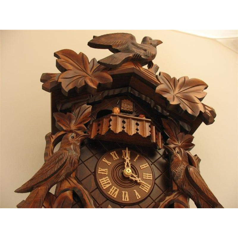 Rombach & Haas (Romba) BIRD AND LEAVES Model 1343 1-Day Black Forest Cuckoo Clock with Music Box