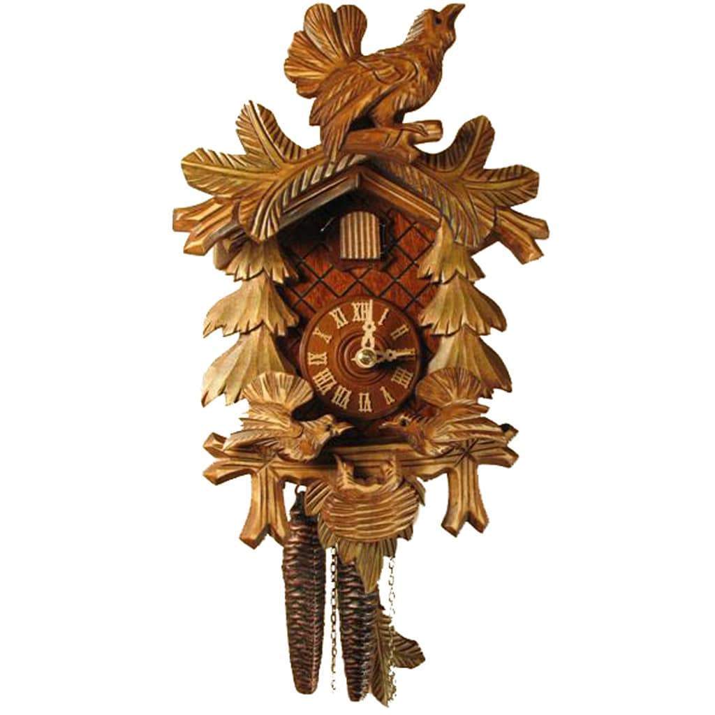 Cuckoo Clock - Rombach & Haas (Romba) FEEDING BIRDS Model 1208 1-Day Black Forest Cuckoo Clock