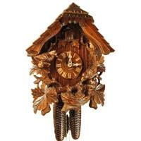 Cuckoo Clock - Rombach & Haas (Romba) FEEDING BIRDS Model 8207 8-Day Black Forest Cuckoo Clock With Half And Full Hour Call And Detailed Carvings