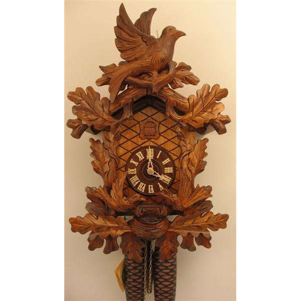 Rombach & Haas (Romba) FEEDING BIRDS Model 8244 8-Day Black Forest Cuckoo Clock with Music Box and Half and Full Hour Call