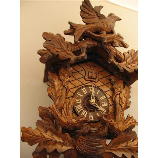 Rombach & Haas (Romba) FEEDING BIRDS Model 8244 8-Day Black Forest Cuckoo Clock with Music Box and Half and Full Hour Call