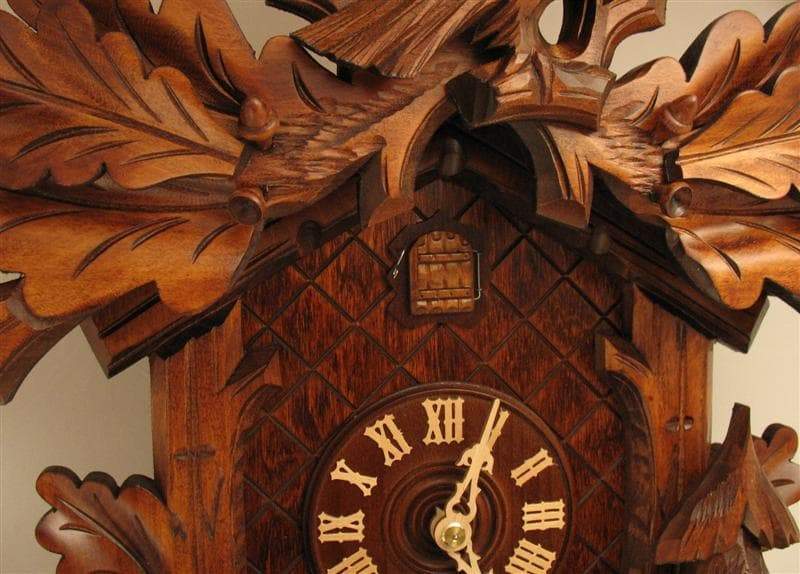 Cuckoo Clock - Rombach & Haas (Romba) FEEDING BIRDS Model 8244 8-Day Black Forest Cuckoo Clock With Music Box And Half And Full Hour Call
