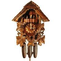 Cuckoo Clock - Rombach & Haas (Romba) FEEDING BIRDS Model 8307 8-Day Black Forest Cuckoo Clock With Music Box And Half And Full Hour Call