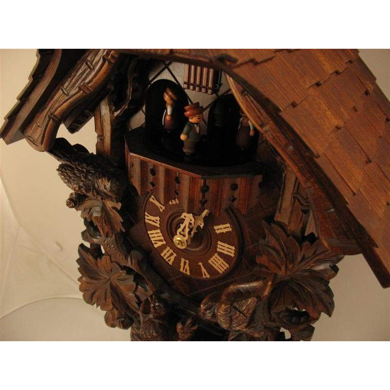 Rombach & Haas (Romba) FEEDING BIRDS Model 8307 8-Day Black Forest Cuckoo Clock with Music Box and Half and Full Hour Call