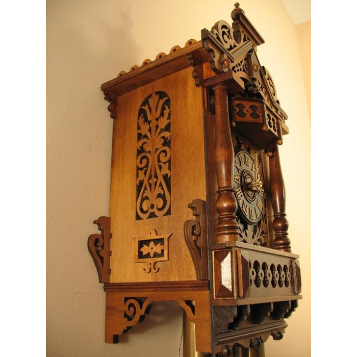 Rombach & Haas (Romba) FRETWORK Model 8364 8-DAY Black Forest Cuckoo Clock with Music Box, Animated Figures and Intricate Details
