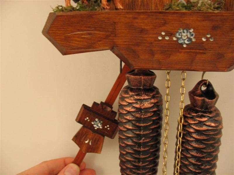 Cuckoo Clock - Rombach & Haas (Romba) HAPPY WANDERER Model 8205 8-Day Black Forest Cuckoo Clock, Beautifully Carved And Painted, Chalet Style