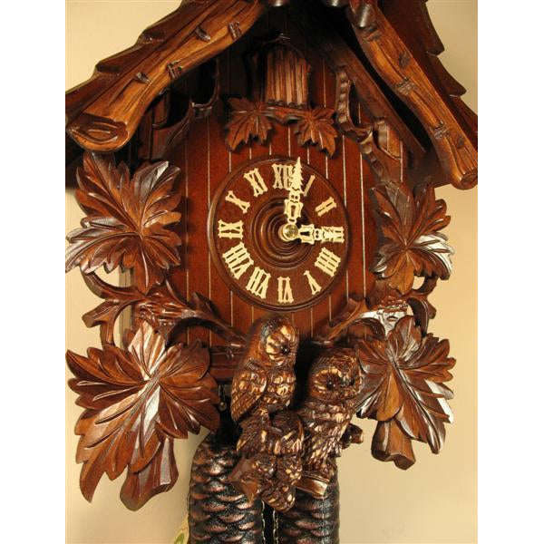 Rombach & Haas (Romba) HOOTING OWL Model 8245, 8-Day, Intricately Carved