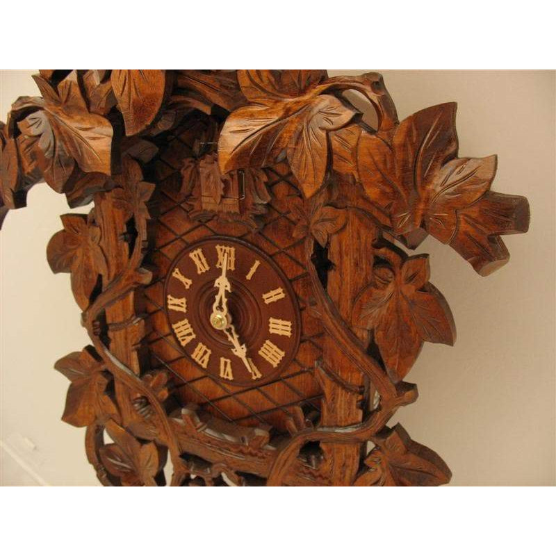 Rombach & Haas (Romba) LEAVES AND VINES Model 8225 8-Day Black Forest Cuckoo Clock, Chalet Style