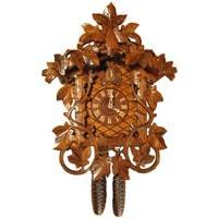 Cuckoo Clock - Rombach & Haas (Romba) LEAVES AND VINES Model 8225 8-Day Black Forest Cuckoo Clock, Chalet Style