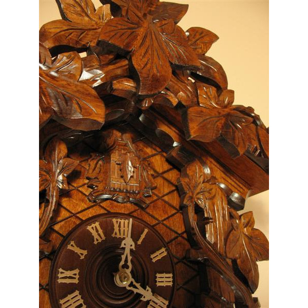 Rombach & Haas (Romba) LEAVES AND VINES Model 8225 8-Day Black Forest Cuckoo Clock, Chalet Style