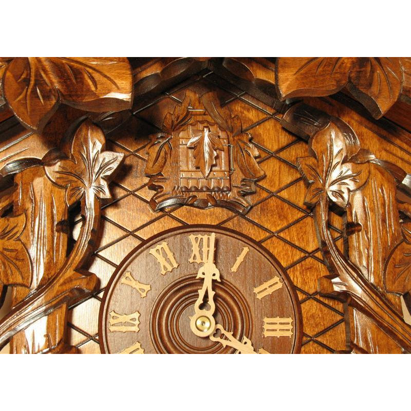 Rombach & Haas (Romba) LEAVES AND VINES Model 8225 8-Day Black Forest Cuckoo Clock, Chalet Style