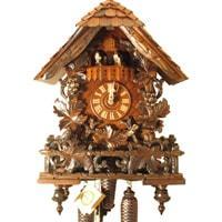 Cuckoo Clock - Rombach & Haas (Romba) LEAVES AND VINES Model 8347 8-Day Black Forest Cuckoo Clock, Chalet Style