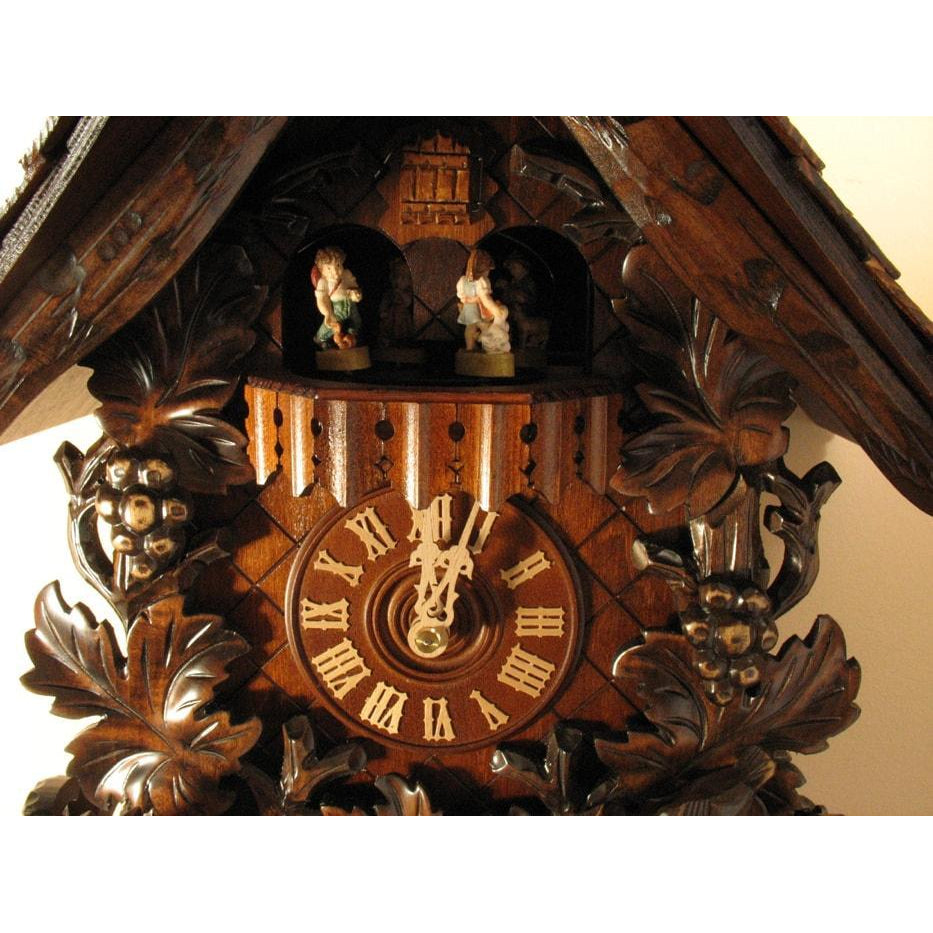 Rombach & Haas (Romba) LEAVES AND VINES Model 8347 8-Day Black Forest Cuckoo Clock, Chalet Style