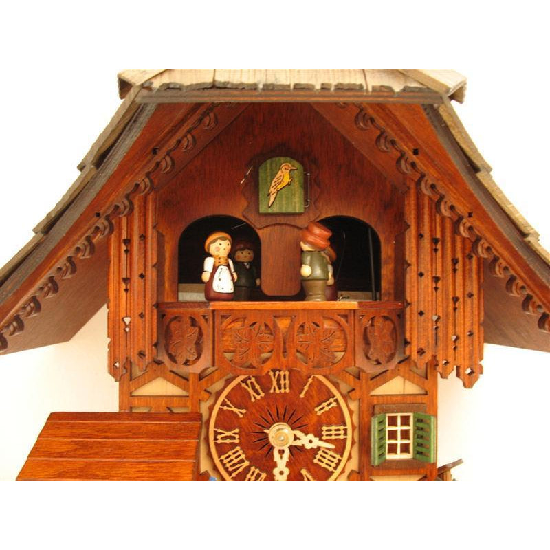 Rombach & Haas (Romba) Model 1389 PROSIT! BEER DRINKER 1-DAY Black Forest Cuckoo Clock with Music Box and Animated Figures, Chalet Style
