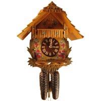 Cuckoo Clock - Rombach & Haas (Romba) Model 8210 FLOWERS 8-Day Black Forest Cuckoo Clocks With Painted Flowers And Half And Full Hour Call