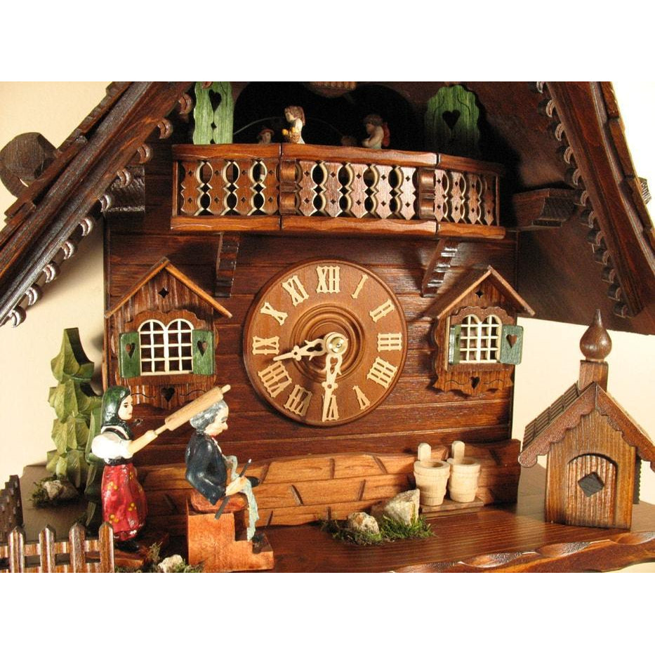 Rombach & Haas (Romba) Model 8370 ANGRY HAUSFRAU Black Forest Cuckoo Clock, 8-Day Movement,  Music Box, Whimsical Animated Figures and Dancers
