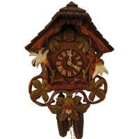 Cuckoo Clock - Rombach & Haas (Romba) SWORD LILIES Model 8243 8-Day Black Forest Cuckoo Clock, Hand Carved And Painted