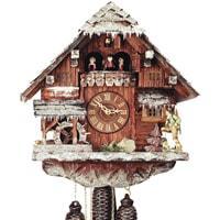 Cuckoo Clock - Rombach & Haas (Romba) WINTER Model 8318W, 8-Day Black Forest Cuckoo Clock, Snow Covered Chalet