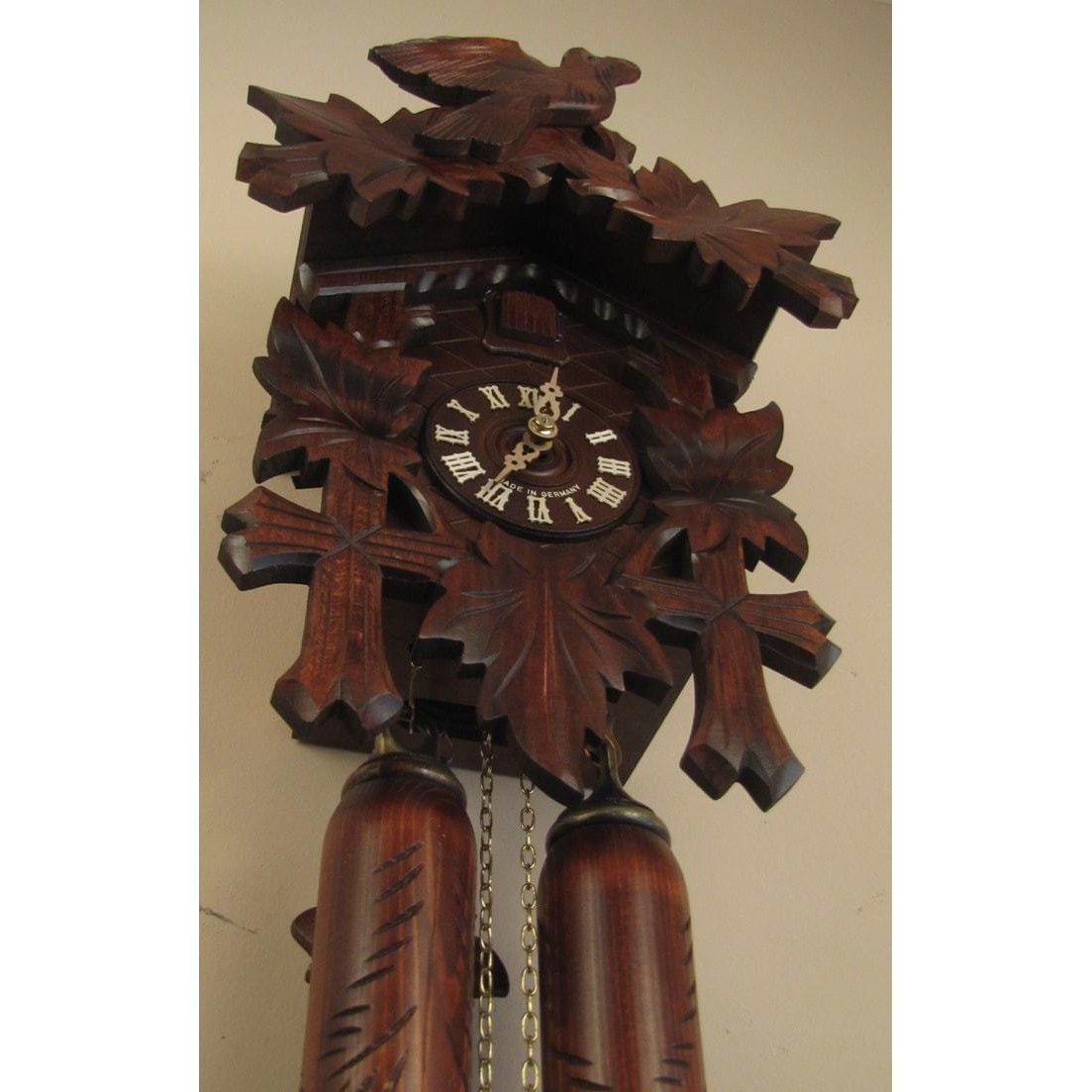 Sternreiter Bird and Leaf Black Forest Mechanical Cuckoo Clock #8202S