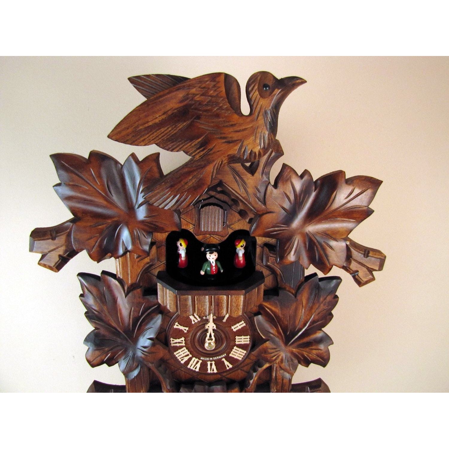 Sternreiter Bird and Leaf Black Forest Mechanical Cuckoo Clock #8301