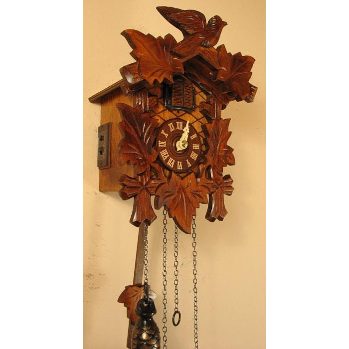 Sternreiter Bird and Leaf Black Forest Quartz Cuckoo Clock #40QM