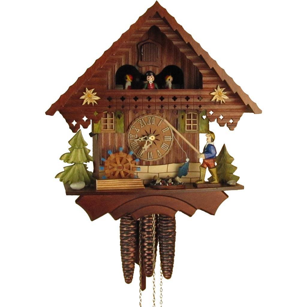 Cuckoo Clock - Sternreiter Fisherman Black Forest Mechanical Cuckoo Clock #1383