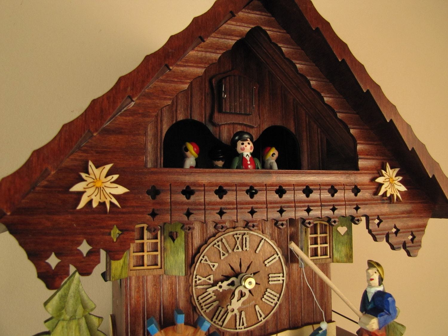 Cuckoo Clock - Sternreiter Fisherman Black Forest Mechanical Cuckoo Clock #1383