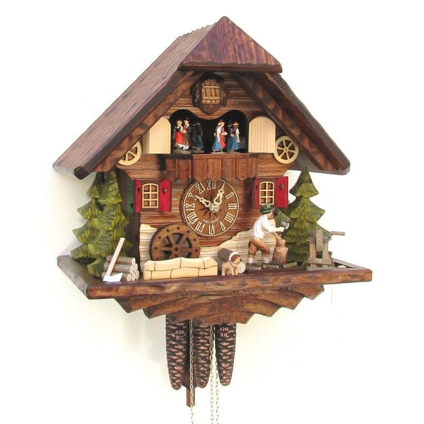 Sternreiter Woodchopper Black Forest Mechanical Chalet Cuckoo Clock #1315 with Animated Woodchopper and Dancers