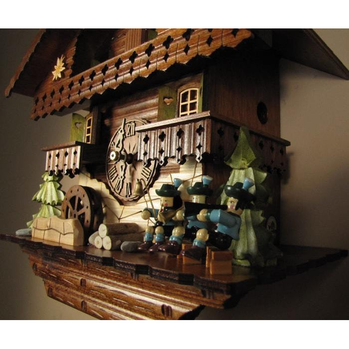 Sternreiter Musicians Black Forest Mechanical Cuckoo Clock #1390 with Animated Waterwheel, Musician Figures, Musical
