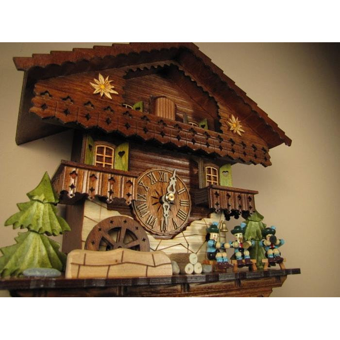 Sternreiter Musicians Black Forest Mechanical Cuckoo Clock #1390 with Animated Waterwheel, Musician Figures, Musical