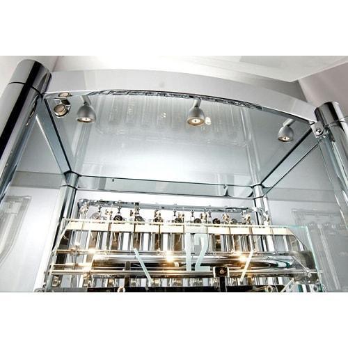 Floor Clock / Grandfather Clock - Kieninger 0126-02-01 Glass & Chrome Floor Clock With Tubular Triple Chimes, Ltd