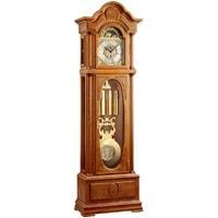 Floor Clock / Grandfather Clock - Kieninger 0129-11-01 Floor Clock, Traditional, Oval Glass, Sculpted Dial And Pendulum, Ttriple Chime, Oak