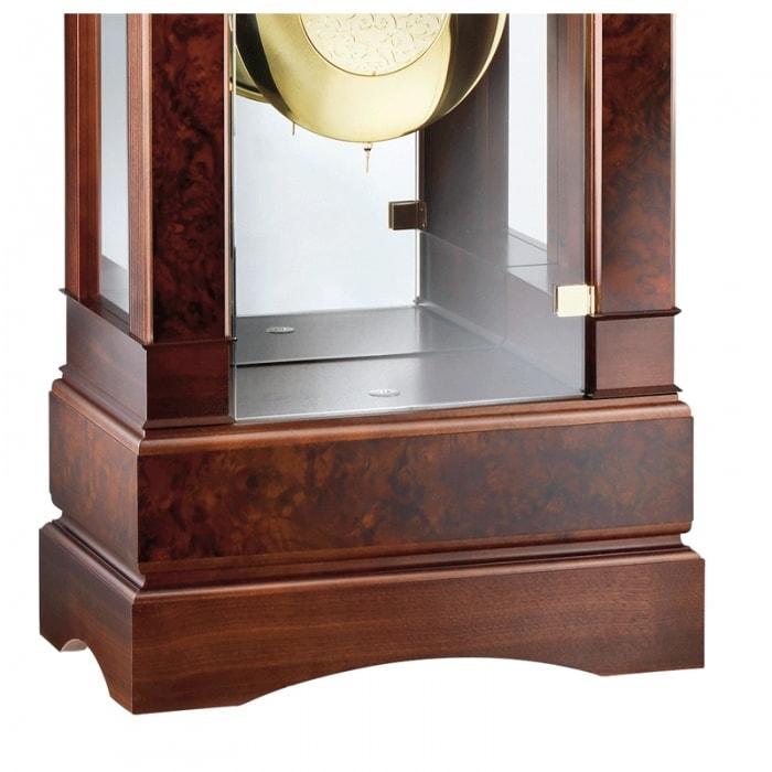 Floor Clock / Grandfather Clock - Kieninger 0135-23-01 Curved Glass Curio Floor Clock, Triple Chimes, 12-Rods, Walnut