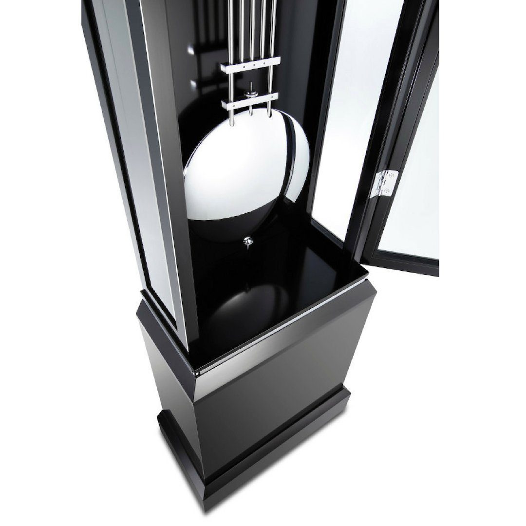 Floor Clock / Grandfather Clock - Kieninger 0137-96-02 Floor Clock, Silver Accents, Open Escapement, Black