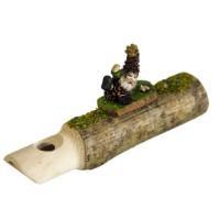 German Black Forest Whistle Carved from Solid Linden Branch, 6", Gnome Figurine