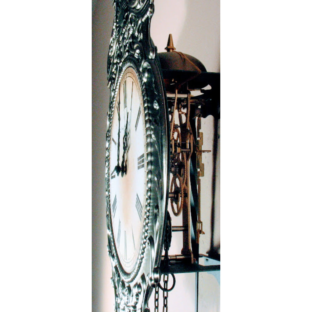 HERMLE AACHEN 17th Century Reproduction Morbier Clock,  Pewter Finish,  70823000701