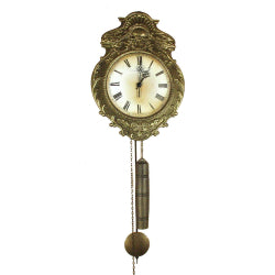 HERMLE AACHEN 17th Century Reproduction Morbier Clock,  Brass Finish, 70824000701