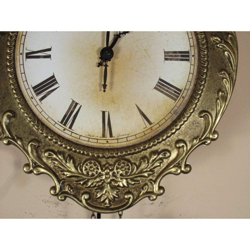HERMLE AACHEN 17th Century Reproduction Morbier Clock,  Brass Finish, 70824000701