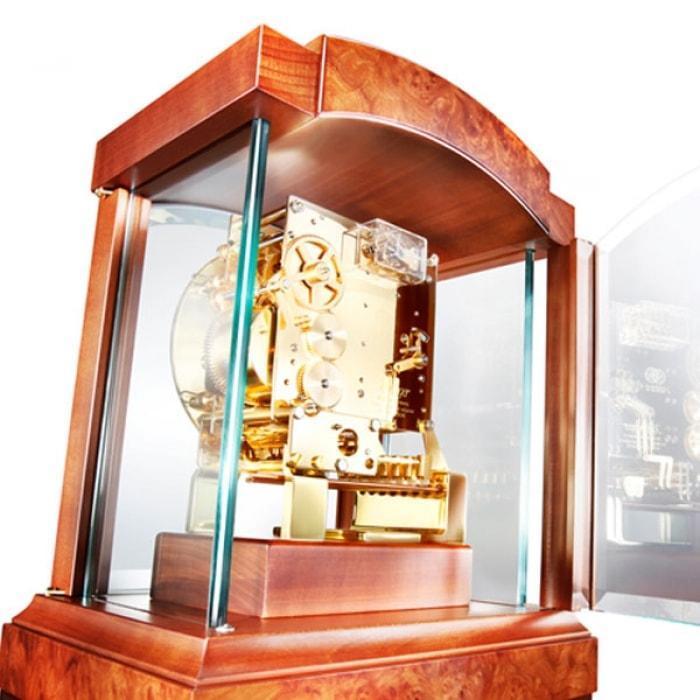 Mantel / Mantle / Table Clock - Kieninger 1242-41-02  Mantel Clock With Triple Chimes On An 8-Rod Gong And Multifunctional Dial In Cherry