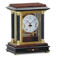 Mantel / Mantle / Table Clock - Kieninger 1246-82-02 ARTEMIS Classical Mantel Clock With Calendar And Moonphase In Burl Walnut