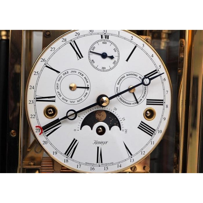 Kieninger 1246-82-02 Fidelo Mantel Clock, Calendar, Moonphase, Walnut Burl