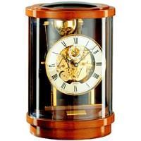 Kieninger Akuata 1711-41-01 Round Mantel Clock, Triple Chimes, 9 Bells, Walnut & Brass
