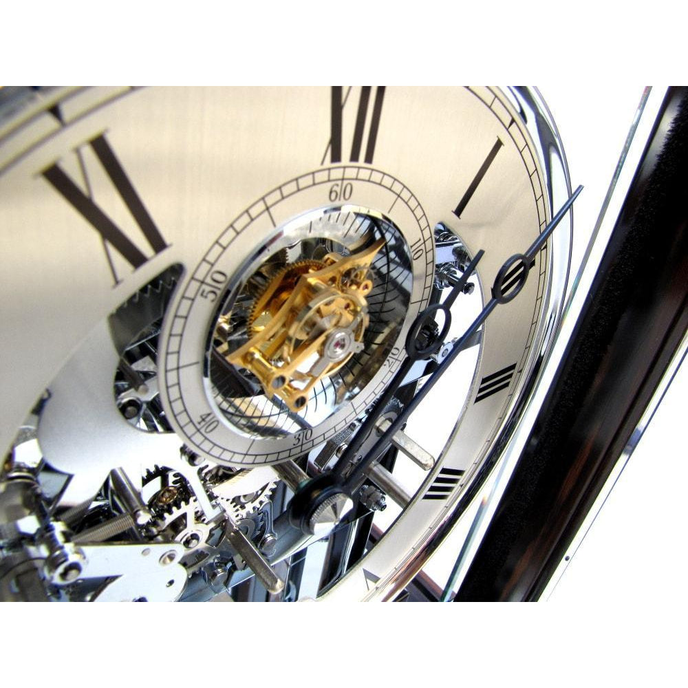 Kieninger 1713-57-01 250 Tourbillon Bells Mantel Clock, Triple Chimes, Ebony, Ltd
