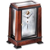 Mantel / Mantle / Table Clock - Kieninger 272-23-01 AIDA Art Deco Mantel Clock With Calendar And Visible Escapement In Burl Walnut