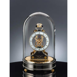 Mauthe DLUCIA Mechanical Mantel Skeleton Clock with Swarovski Crystals, Open Dial