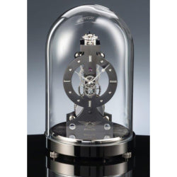 Mauthe MAXIM Mechanical Mantel Skeleton Clock with Swarovski Crystals, PVD coating, Ruthenium plated
