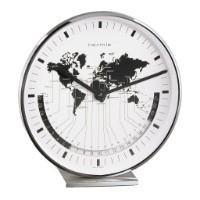 Modern Design Mantel Clocks - Hermle BUFFALO II Quartz Nickel Table / Desk Clock 22843002100
