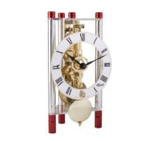 Modern Design Mantel Clocks - Hermle LAKIN Mantel Clock 23023T40721, Silver & Red / Gold Pendulum