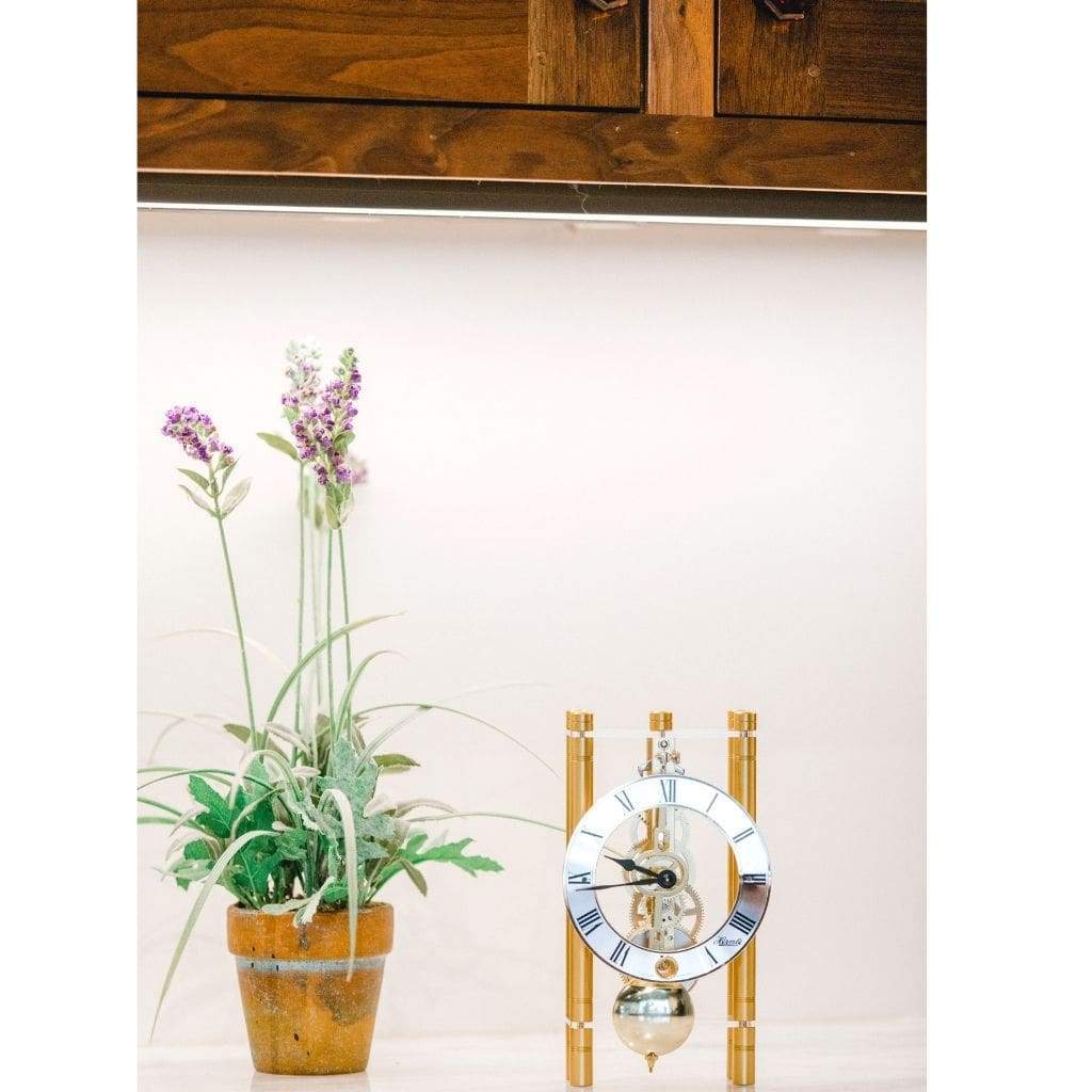Modern Design Mantel Clocks - Hermle MIKAL Mechanical Mantel Clock 23020500721, Gold / Gold Pendulum